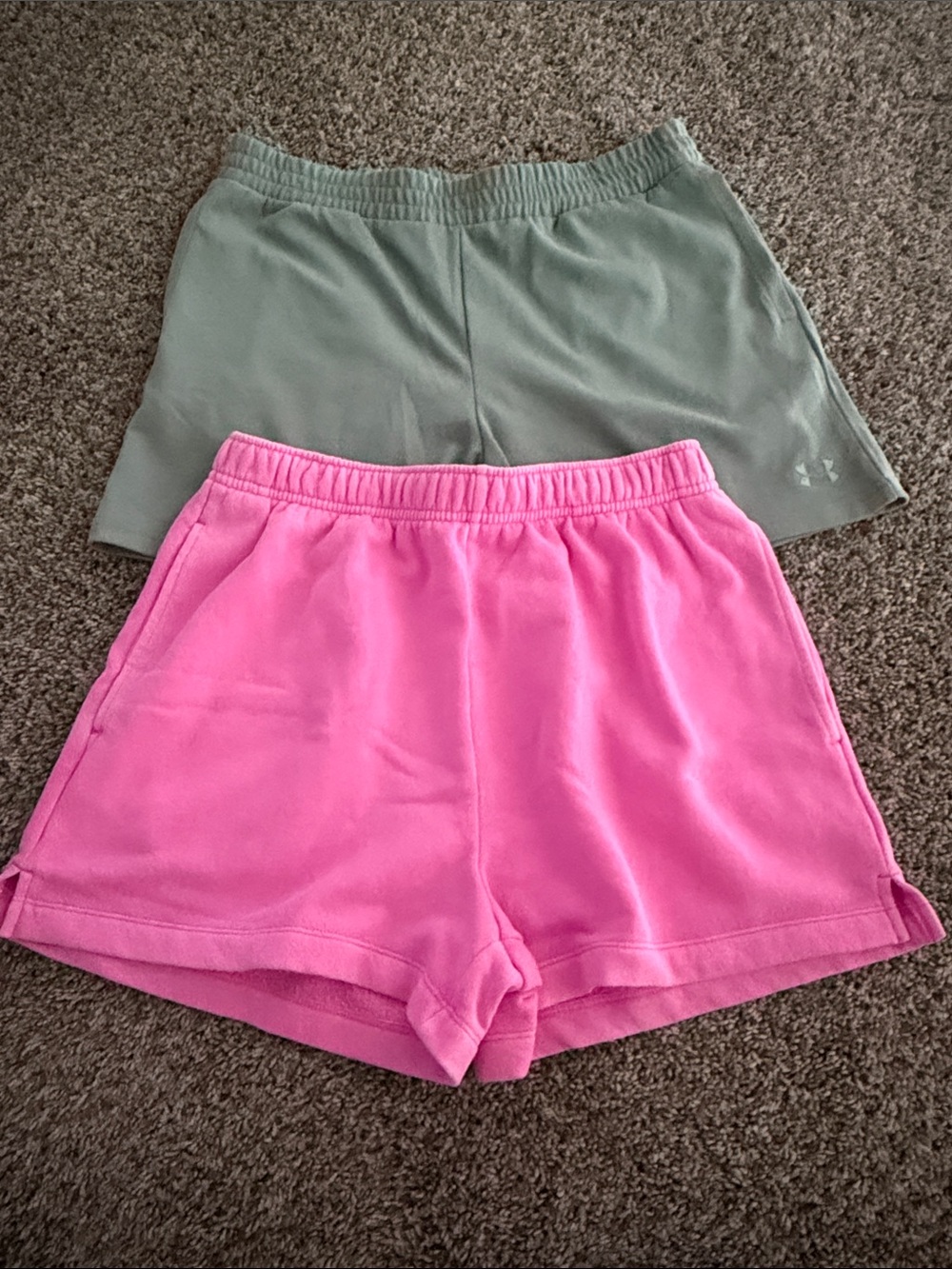 SO Women's Athletic Shorts in Bright Pink and Sage Green